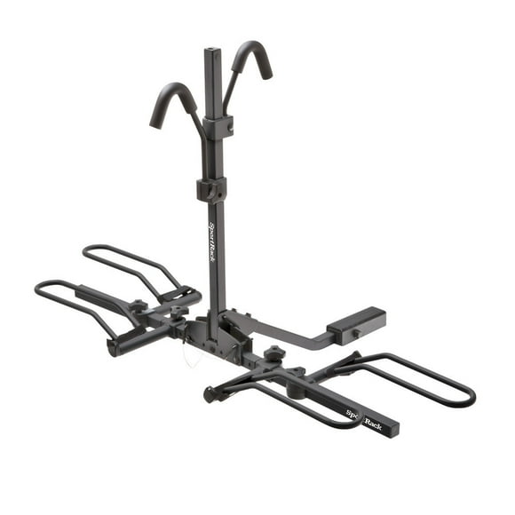 SportRack Bike Rack SR2901B Crest 2; 1-1/4 Inch And 2 Inch Receiver Hitch Mount; Holds 2 Bikes; Frame Clamp; With Lock; Foldable; Powder Coated; Black; Steel