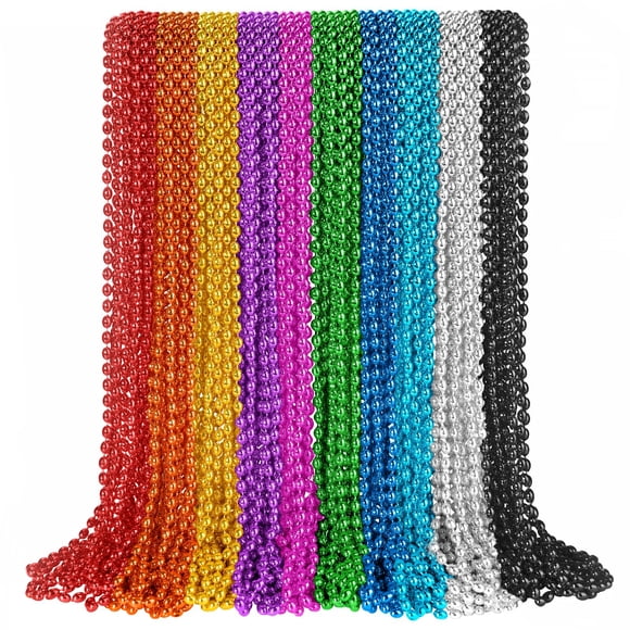 Collares ovalados coloridos de Mardi Gras Beads SHAOQINLIN, 100 unidades
