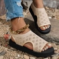 thumbnail image 4 of Rokment Women's Athletic Running Walking Tennis Sandals Lightweight Breathable Mesh Memory Foam Elastic Slip on Gladiator Summer Shoes for Beach Walking Comfortable White Size 8.5, 4 of 6