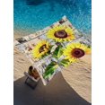 thumbnail image 2 of Sun Shade Sail 8'x10' Yellow Sunflower Rectangle Sun Shade Sails Canopy Waterproof Vintage Blue Wood Grain Outdoor Sunshades Sand UV Block Cover Shades Cloth for Patio Backyard Garden Deck Porch, 2 of 9