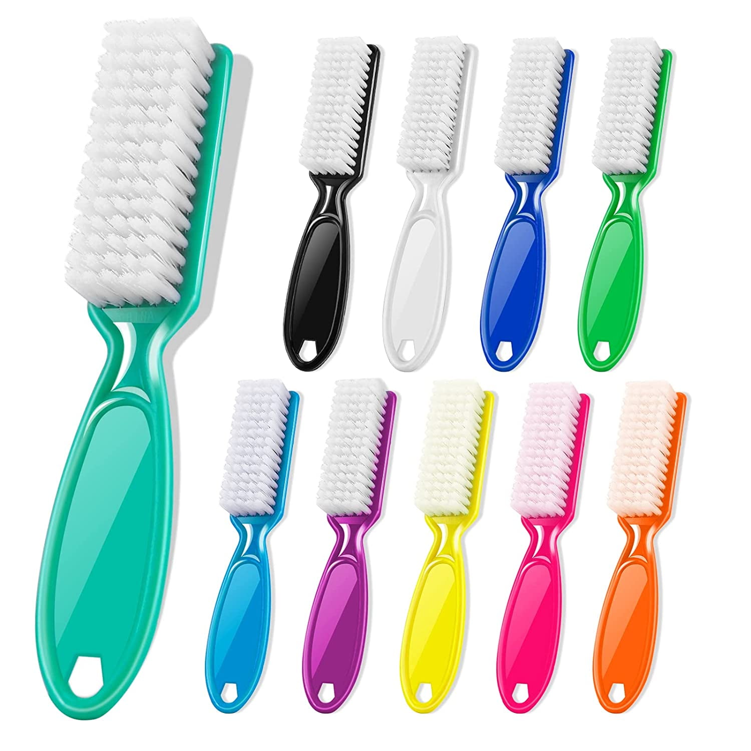 10 Pcs Handle Grip Nail Brush, Hand Fingernail Cleaner Brush Manicure