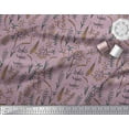 thumbnail image 3 of Soimoi Purple Modal Satin Fabric Artistic Leaves Stripe Print Fabric by Yard 42 Inch Wide, 3 of 3