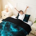 thumbnail image 3 of Homewish Glowing Lightning Twin Duvet Cover,Contemporary Aesthetic Twin Bedding,Black Reversible,2pcs,1 Duvet Cover and 1 Pillowcase, 3 of 6