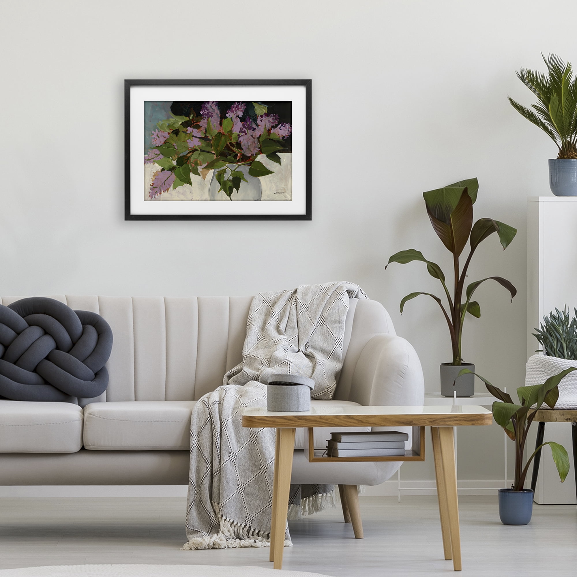 Stupell Industries June Lilacs Bouquet Black Framed Print Under Glass, design by Katherine Lovell
