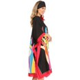 thumbnail image 4 of Sakkas Trina Women's Casual Loose Beach Poncho Caftan Dress Cover-up Many Print - Black - One Size, 4 of 5