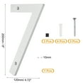 thumbnail image 2 of 8 Inch House Numbers, House Address Numbers Sign Large Floating House Numbers Modern House Numbers with Screws for Outside Door Wall Street, Silver, 7, 2 of 6