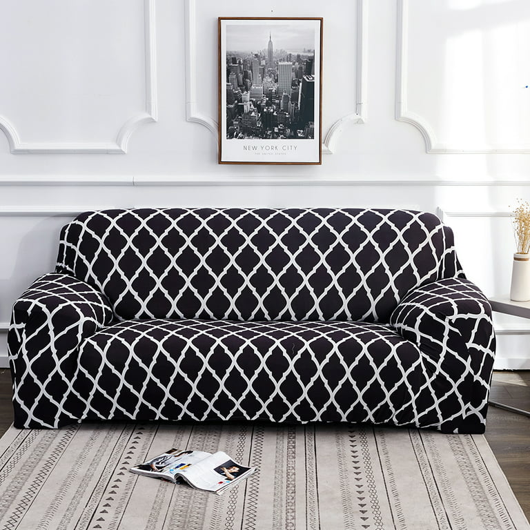 1-4 Seat Lattice Velvet Waterproof Stretchy Sofa Seat Cushion Cover Couch  Slipcovers Protector Fabric Replacement