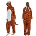 thumbnail image 3 of Pijamas de franela con dibujos de dinosaurios, pijamas de animales, pijamas de pareja, ropa de hogar para hombres y mujeres, 3 of 5