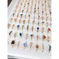 thumbnail image 5 of K-KED 30Pcs Wholesale Colorful Crystal Mixed Rings Bulk Finger Band Ring Delicate Jewelry Lot, 5 of 9