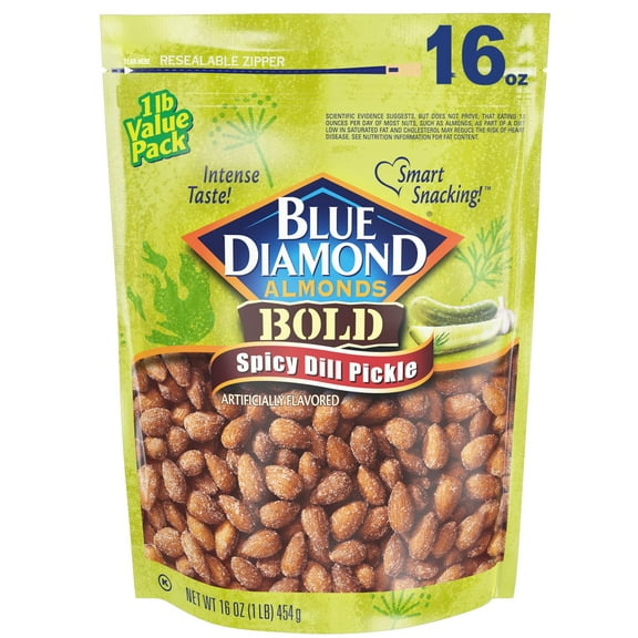 Blue Diamond Almonds, Spicy HP29 Dill Pickle, 16oz Bag