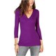 thumbnail image 1 of Camiseta básica con cuello en V para mujer de INC, Púrpura, XS I-N-C Camiseta básica, 1 of 1