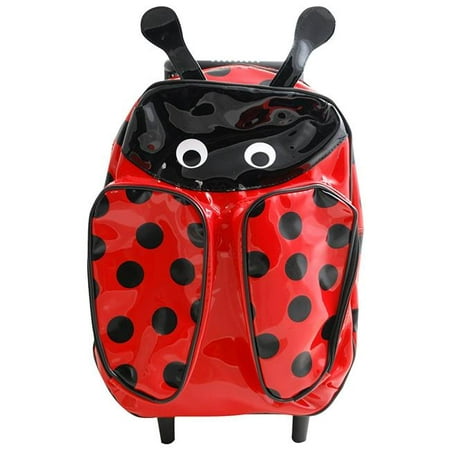 Ladybug Roller Backpack Bag, Red