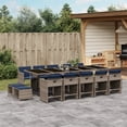 thumbnail image 1 of vidaXL 15 Piece Garden Dining Set with Cushions Grey Poly Rattan, 1 of 5