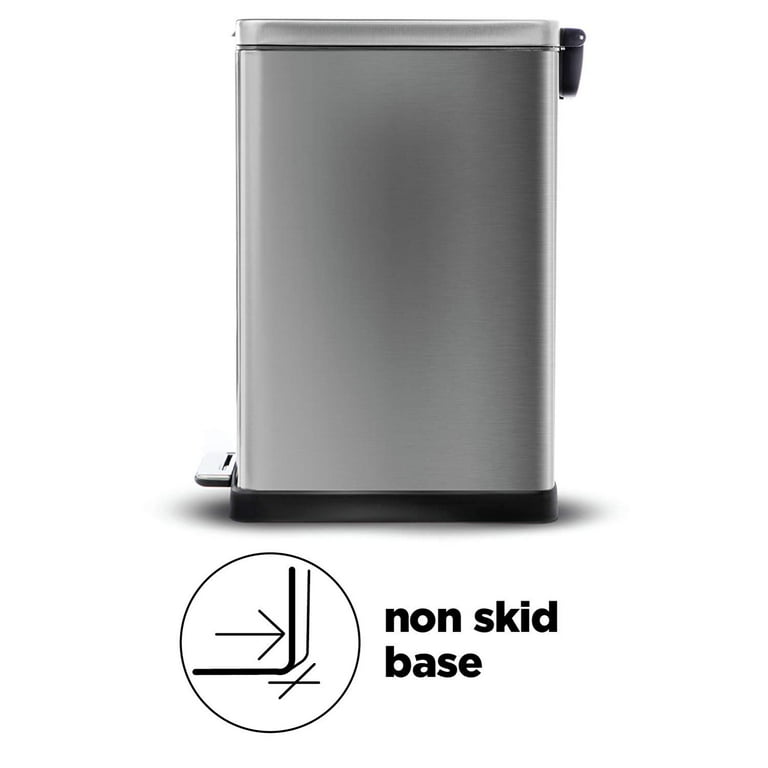 Home Zone Living 8 gal/ 30 Liter Kitchen Garbage Can Stainless Steel,Silver  