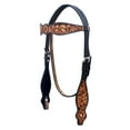 thumbnail image 2 of Hilason Horse Floral Hand Carved American Leather Breast Collar Headstall Brown, 2 of 7