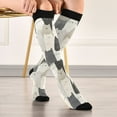 thumbnail image 5 of FORMRS Womens Knee High Socks Casual Long Thick Travel Daily Wear, 2 Pairs, White Cute Cats, 5 of 6