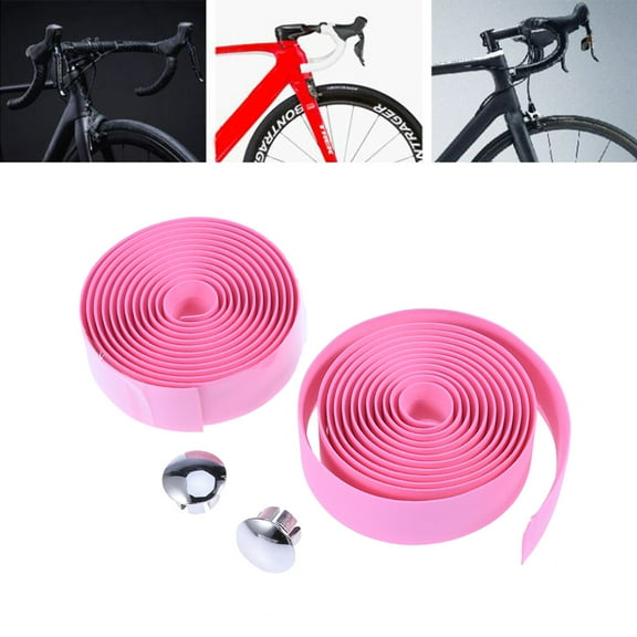 GOOHOCHY Pink Bicycle Handlebar Tape with Cork and Rubber Foam for Comfortable Grip Nonslip and Sweatresistant 1 Pair