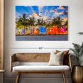 thumbnail image 3 of Elephant Stock Ocean Drive Miami Wall Art - Horizontal Canvas Wall Art - Living Room Wall Decor - City Canvas - Blue And Orange Decor - 51" x 34", 3 of 8