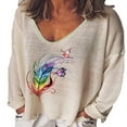 thumbnail image 1 of Blouse Décontractée à Manches Longues pour Femmes, Tunique Ample, T-Shirt Paysan, Hauts Grande Taille, 1 of 3