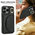 thumbnail image 5 of for iPhone 16e Wallet Case with Card Holder Women Men, Flip PU Leather Kickstand Shockproof Protective Phone Cover Magnetic Clasp 360 Rotation Ring Stand for iPhone 16e, Black, 5 of 7