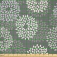 thumbnail image 2 of Ambesonne Floral Fabric by the Yard Microfiber, Abstract Dahlia Flowers, 2 Yards, Grey Dimgrey and Coconut, 2 of 4