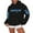 Black, variant on Flash Deal White Fox Hoodies For Teen Girls Women's Fashion Casual Letter Printed Long Sleeved Round Neck Drawstring Hooded Sweatshirt Oversized Hoodies For Women Light Blue S-5XL Clearance