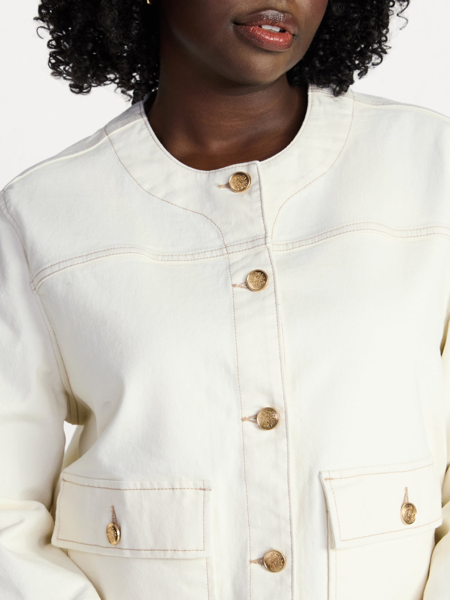 Terra & Sky Women's Plus Denim Lady Jacket With Pockets, Sizes 0X-5X