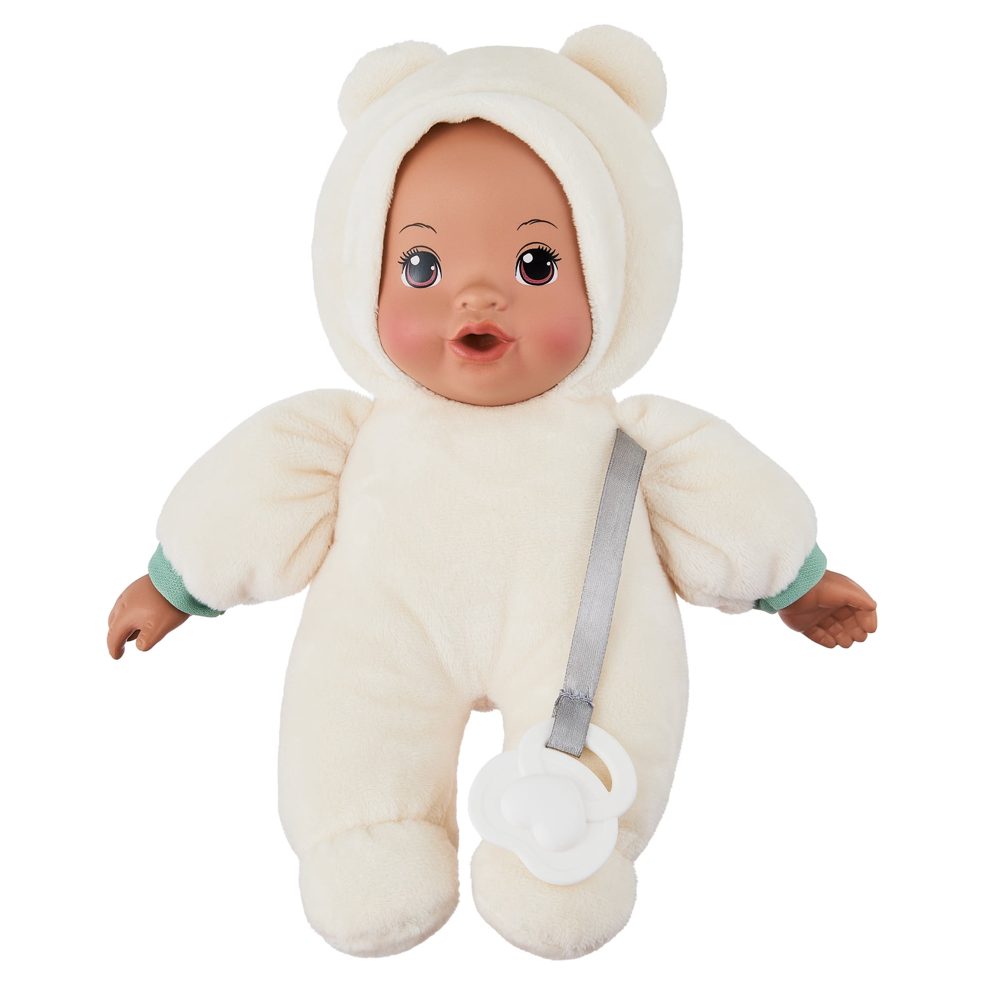My Sweet Love 10-Inch Snuggly Baby Doll with Attached Pacifier, Cream Bear Hooded Outfit
