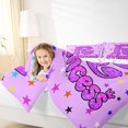 thumbnail image 3 of spefrowx Cartoon Princess R Twin Bedding for Girls, Purple Star Bowknot Print Bedding Comforter Set, Stars Reversible, 7 Pieces, 3 of 6