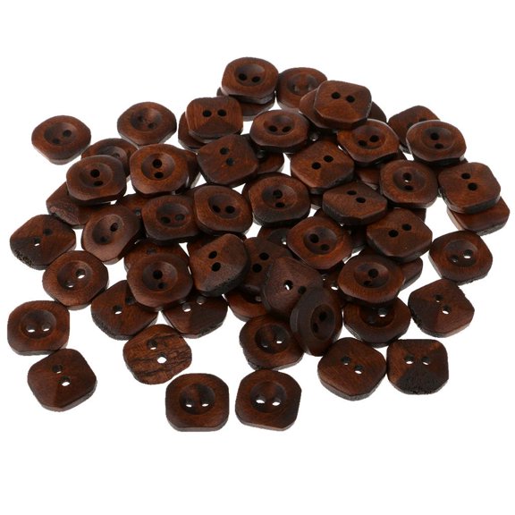 yotijay 100pcs Square 2 Holes Wooden Buttons For Sewing On Clothing Replacement 13mm