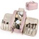 thumbnail image 1 of Bolsa de maquillaje de viaje HauteHues de gran capacidad, impermeable, rosa, 1 of 6