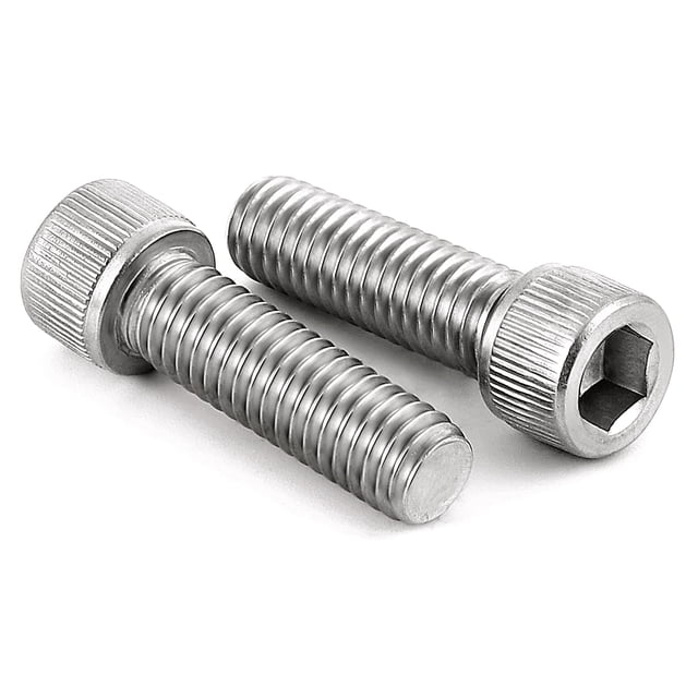 M8-1.25 x 45mm Socket Head Cap Screws, Allen Socket Drive, Stainless Steel 304, Full Thread, Bright Finish, 5 PCS