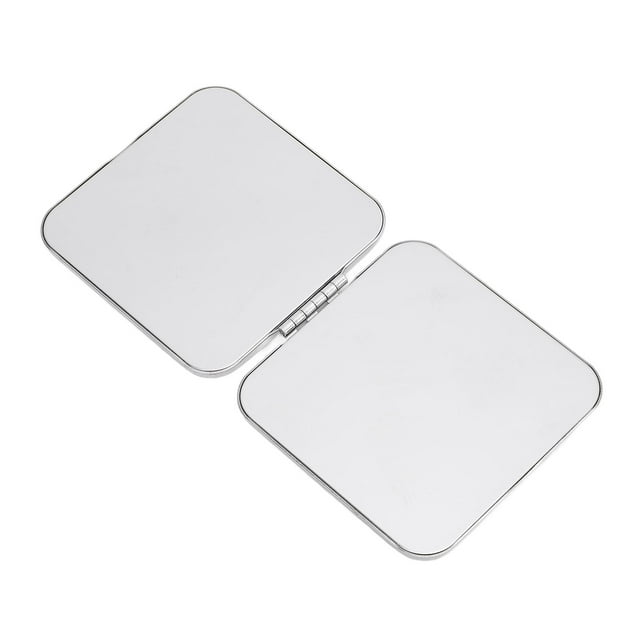 Espejo De Bolsillo Espejo Compacto De Acero Inoxidable Espejo De Mano De Metal Espejo De Doble Cara Espejo De Maquillaje De Viaje