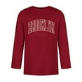 thumbnail image 4 of T-shirts Chemises pour Hommes Manches 3/4 Col Ras du Cou Confortable Couleur Dégradée Coupe Rouge Brique Graphique T-Shirts d'Automne Taille TTG, 4 of 4