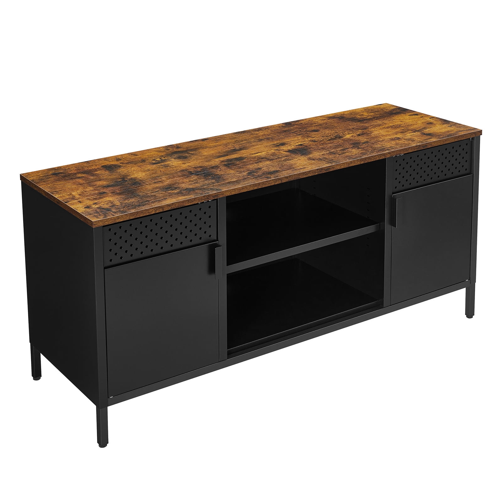 SONGMICS HOME, TV Cabinet for TV up to 55 Inches, TV Console with Doors, 3 Adjustable Shelves