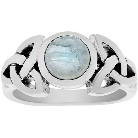 Brinley Co. Women's Moonstone Sterling Silver Celtic Trinity Knot Fashion Ring