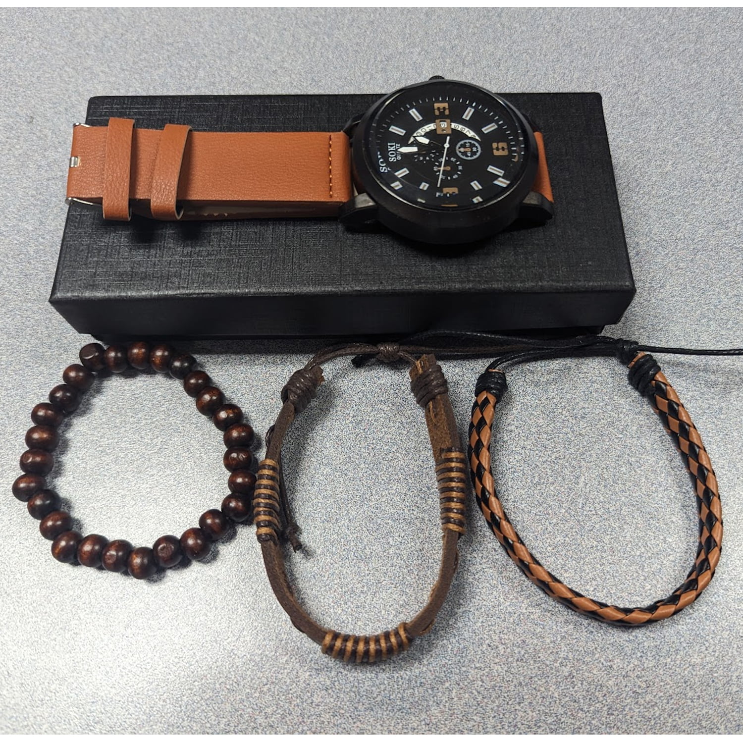 Luxor Men's 3 PC Beaded Bracelet Set