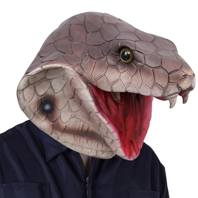Cubierta de cara de serpiente aterradora para Halloween, cubierta de látex de terror para cabeza de Animal, accesorios de Cosplay para fiesta de Halloween, decoraciones para Bar, regalos