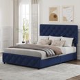 thumbnail image 4 of Eastvita Full/Queen/King Size Bed Frame with 4 Storage Drawers and Headboard, Linen Upholstered Platform Bed Frame, Diamond Stitched Button Tufted, Easy Assemble, Noise-Free, No Box Spring Needed, 4 of 7
