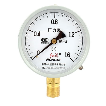 Air Compressor 1/2BSP Male Thread Dial Pressure Gauge 0-1.6Mpa