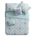 thumbnail image 4 of VCNY Windsor 4-Piece Aqua Medallion Polyester Quilt Set, Twin/Twin XL - Reversible, 4 of 7
