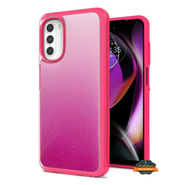 For Motorola Moto G 5G 2022 Gradient Glitter Bling Hybrid Shockproof  Protection TPU Frame and Hard PC Back Slim Fit Phone Case Cover by  Xpression - Hot Pink 