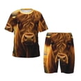 thumbnail image 1 of Fotbe Sunset Sunflower Cow A Pijama Estampada de 2 Piezas para Niños – Ropa de Dormir de Manga Corta Cómoda para Niños y Niñas, Camiseta y Shorts de Algodón-Medium, 1 of 6