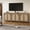 Reclaimed Caramel Oak, variant on SICOTAS 34.2 Inch Wide Kitchen Pantry Cabinet Set of 2 with 2 Arch Rattan Doors, Rattan Arched Storage Cabinet with for Dining Room, Freestanding Organizer, Natural Oak