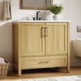 thumbnail image 1 of Freestanding Bathroom Vanity with Integrated Sink, Wood Storage Cabinet with Soft Close Doors and Drawer, Modern Floor Standing Vanity Set for Bathroom Organization, Multiple Sizes Colors Available, 1 of 7