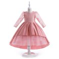 thumbnail image 2 of Sngxgn Girl's Short Sleeve Button up Pleated Loose Casual Midi Dress(Pink,120), 2 of 9