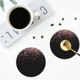 thumbnail image 5 of Kll Round Shape Drink Coasters Set Of 4,Pu Leather Absorbent Coasters Set Decorative Coffee Cup Coasters Housewarming Gift For Home Decor-Rose Gold Glitter1, 5 of 9