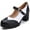 Black/White, variant on DADAWEN Chunky Mid-Heel Platform Mary Jane Pumps for Women Square Toe Oxfords Dress Shoes Black/White 4.5 US