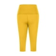 thumbnail image 6 of Travel Capris Pants for Lady Women's Capris Leggings High Waisted Workout Exercise Yoga Capris Pants Soft Stretchy Cropped Legging Yellow XXL, 6 of 7