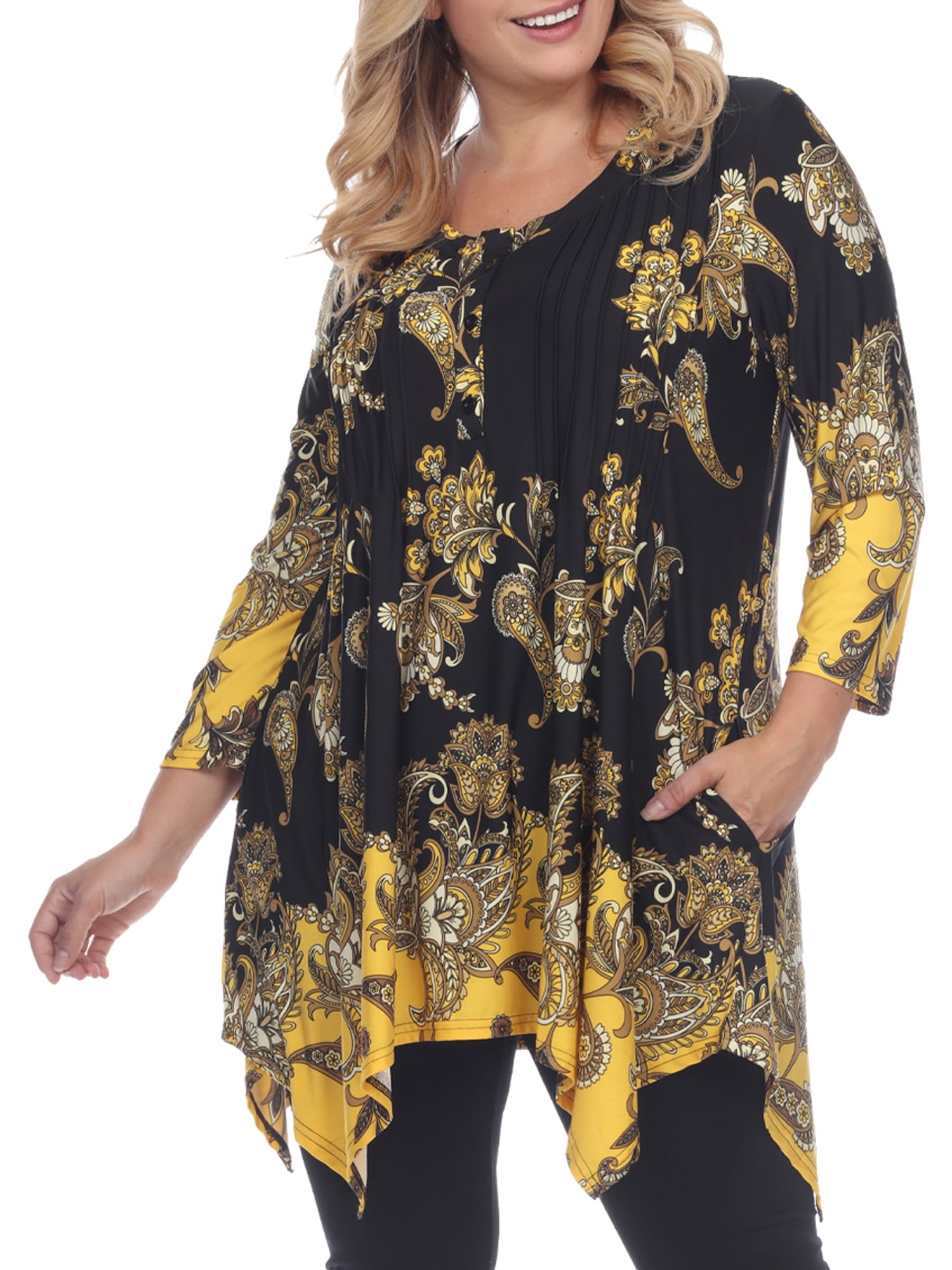 Paisley Tunic Top with Pockets 